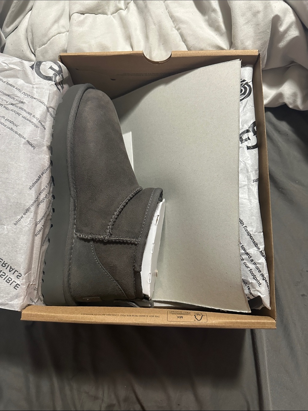 classic ultra mini grey Uggs brand new never worn size 7